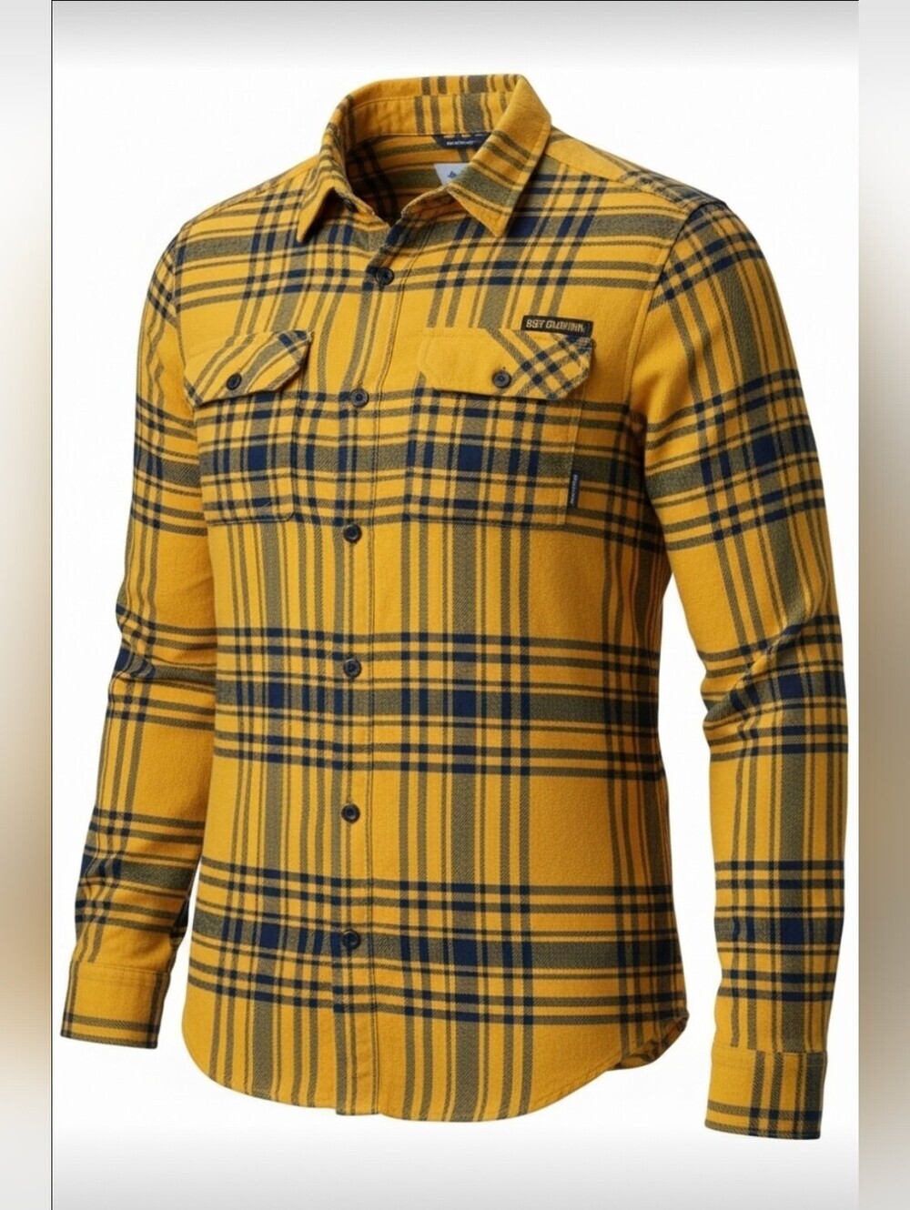 Columbia Collegiate West Virgina Mountaineers 100% Cotton Button Down flannel